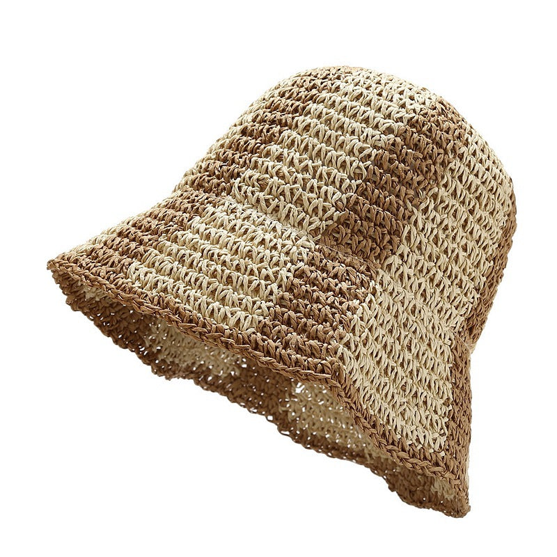 Wholesale Design Stitching Straw Barrel Hat Sun Hat
